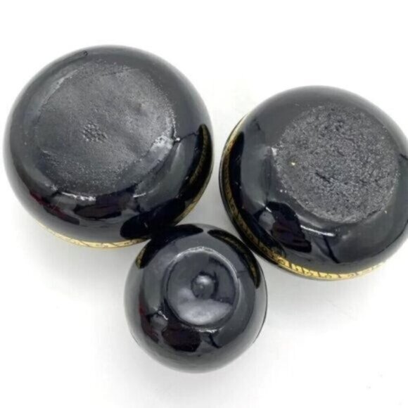 Burmese Lacquerware Gold Accented Trinket Boxes Set Of 3 - Picture 9 of 12